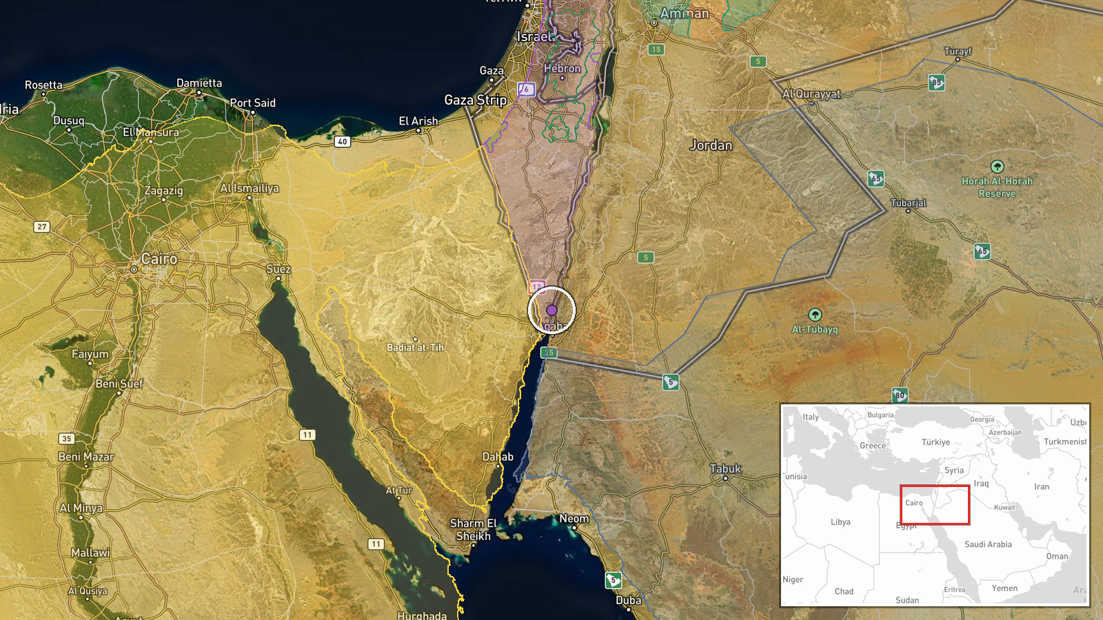 Ramon Airport, Negev, Israel — Security location map