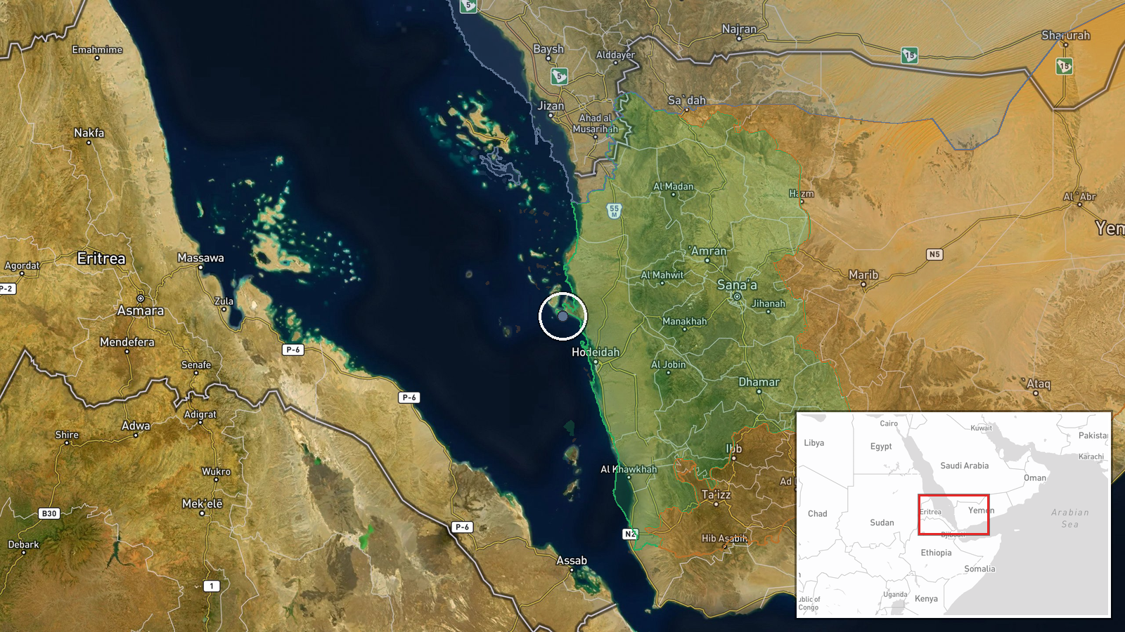 Ras Isa, Hodeidah, Yemen — Airstrike location map