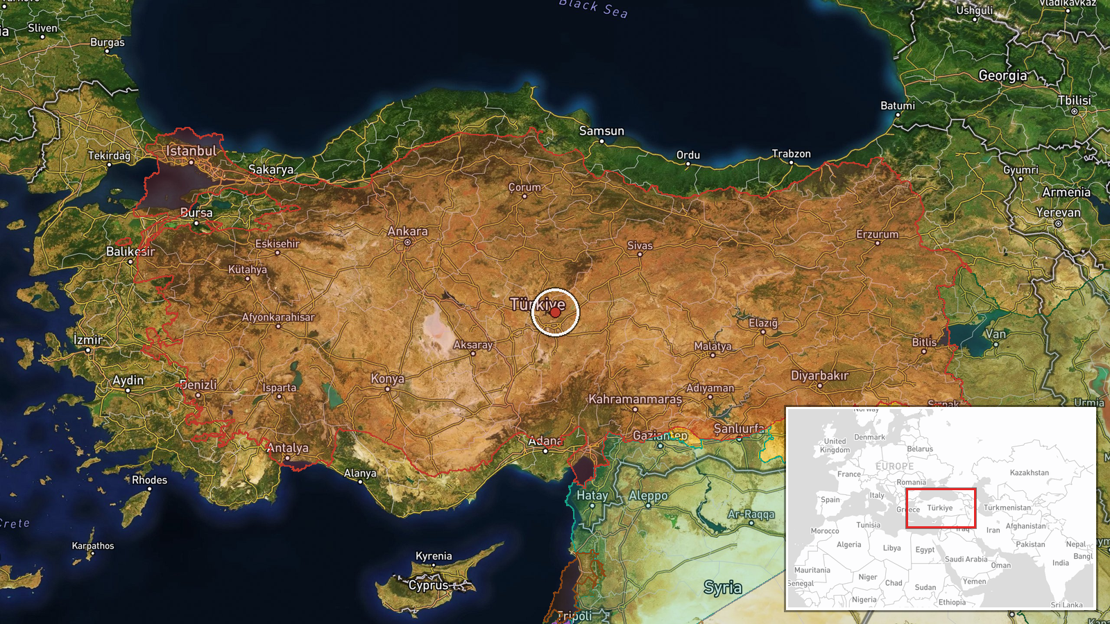 Turkey (location not reported) — Deployment location map