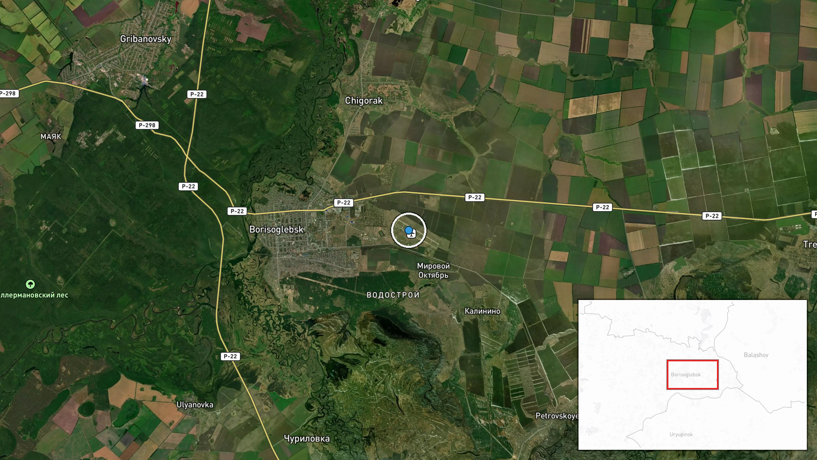 Borisoglebsk Airfield, Borisoglebsk, Voronezh Oblast, Russia — UAS Strike location map