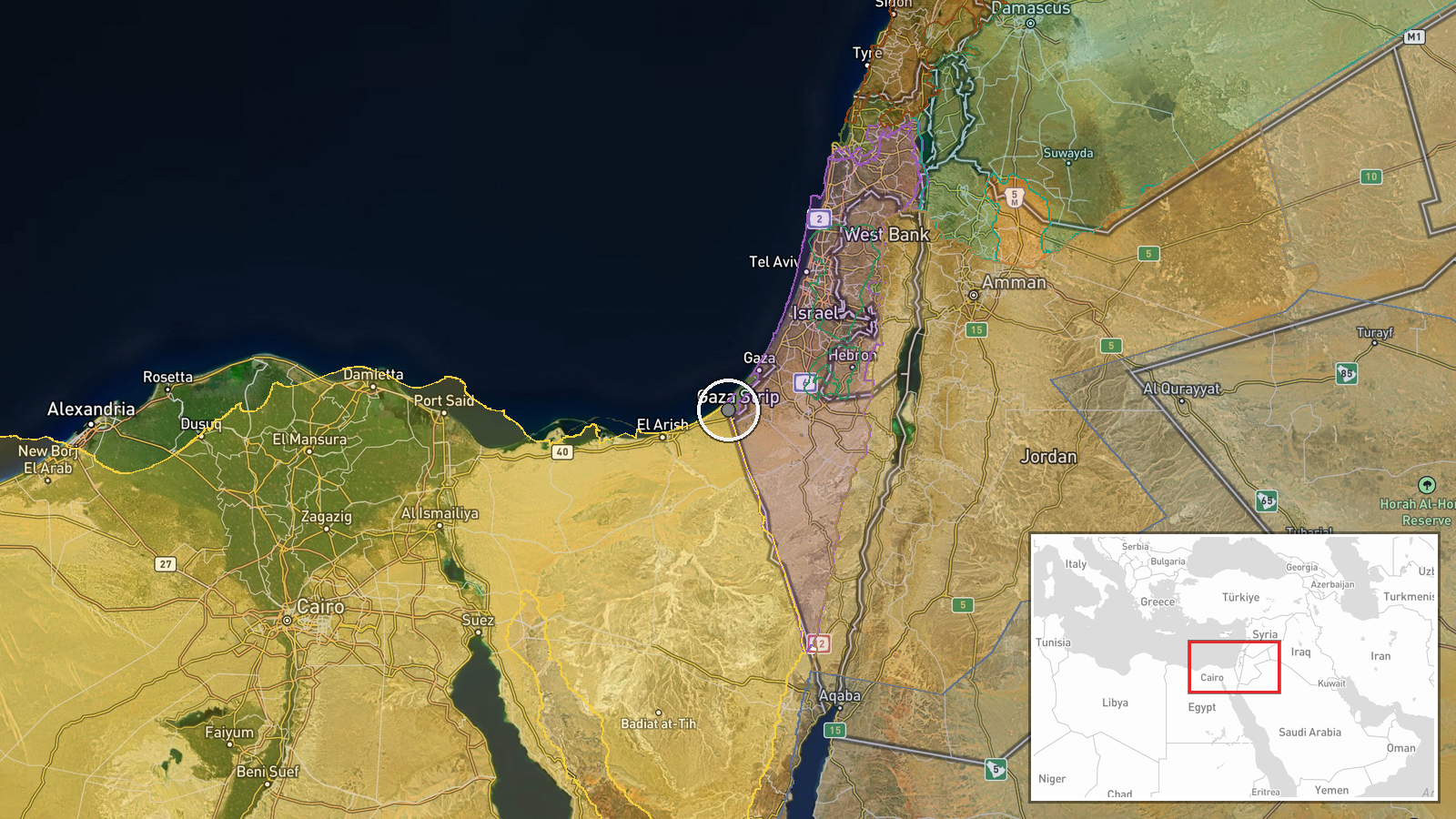 New Rafah, Rafah, Gaza Strip, Palestine — Security location map