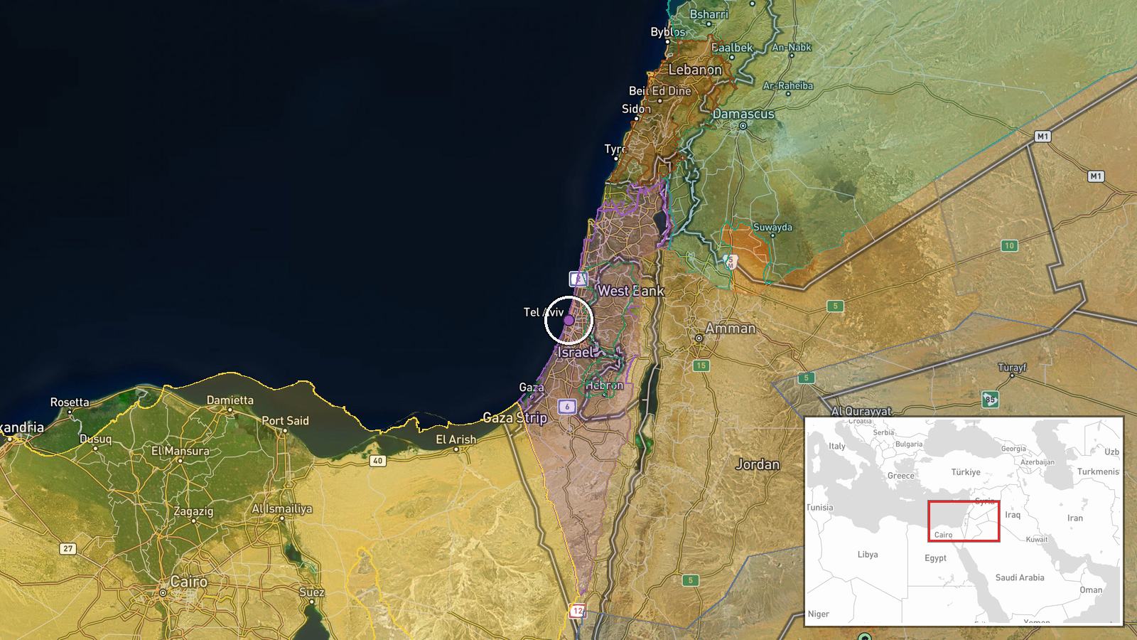 Tel Aviv, Israel — Security location map