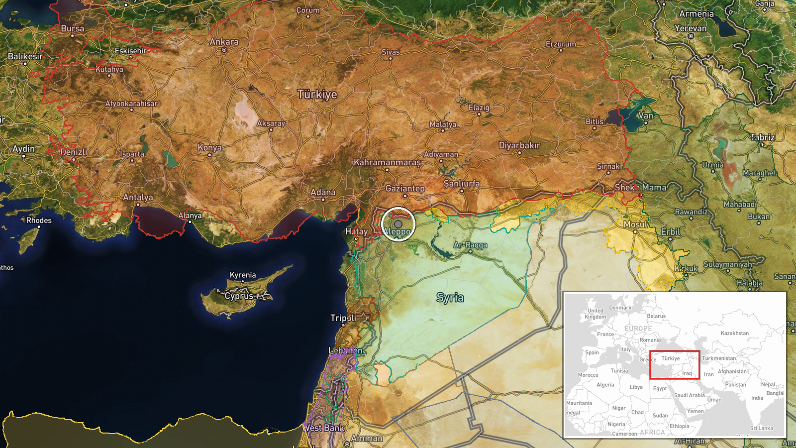 Northern Aleppo Governorate, Syria — Report location map