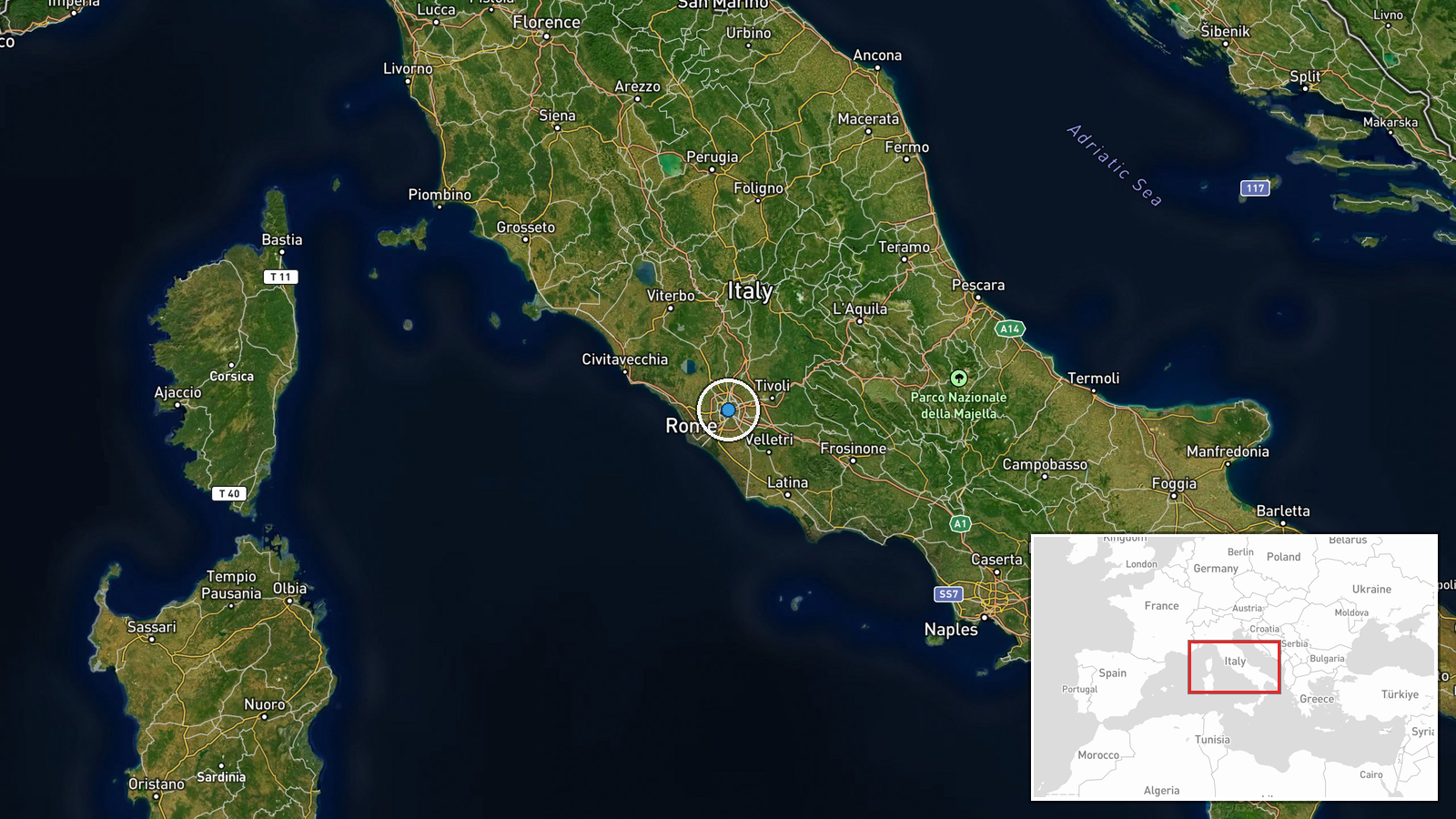 Rome, Italy — Report location map