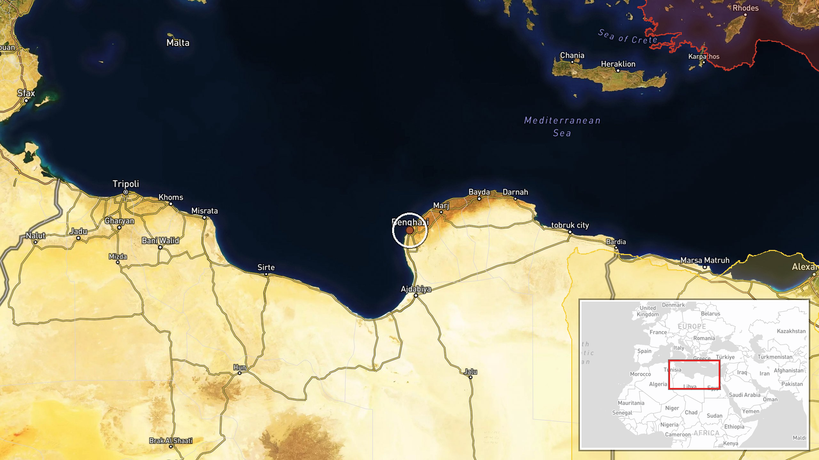 Libya (location not reported) — Deployment location map