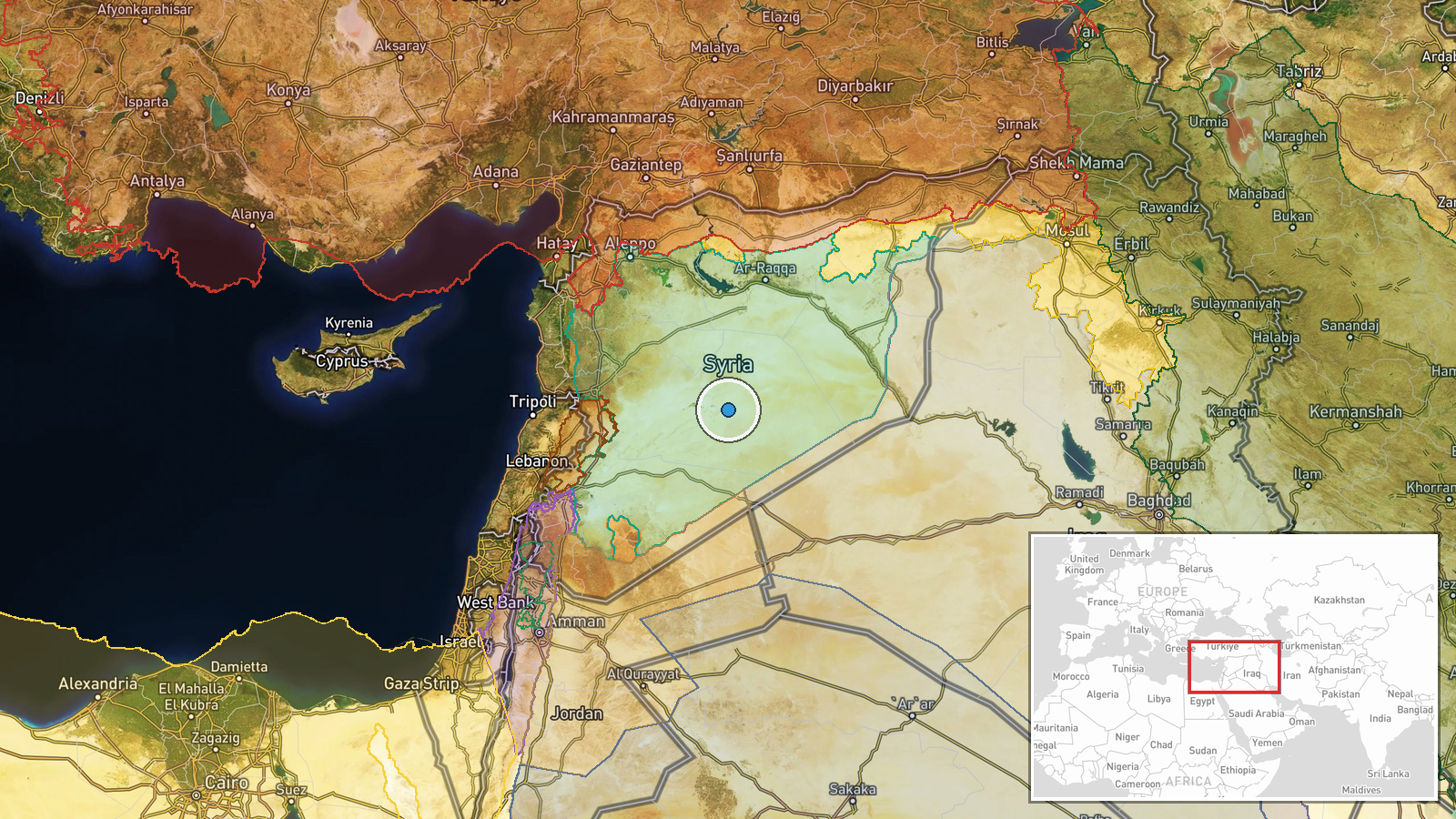 Central Syria, Syria — Security location map