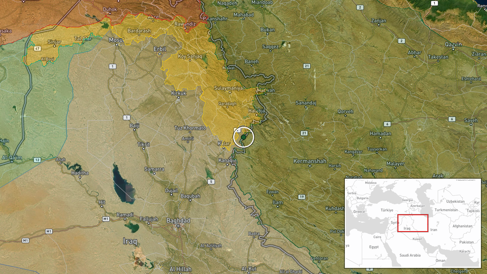 Mahshad, Iran (launch reported) — Missile Transit location map