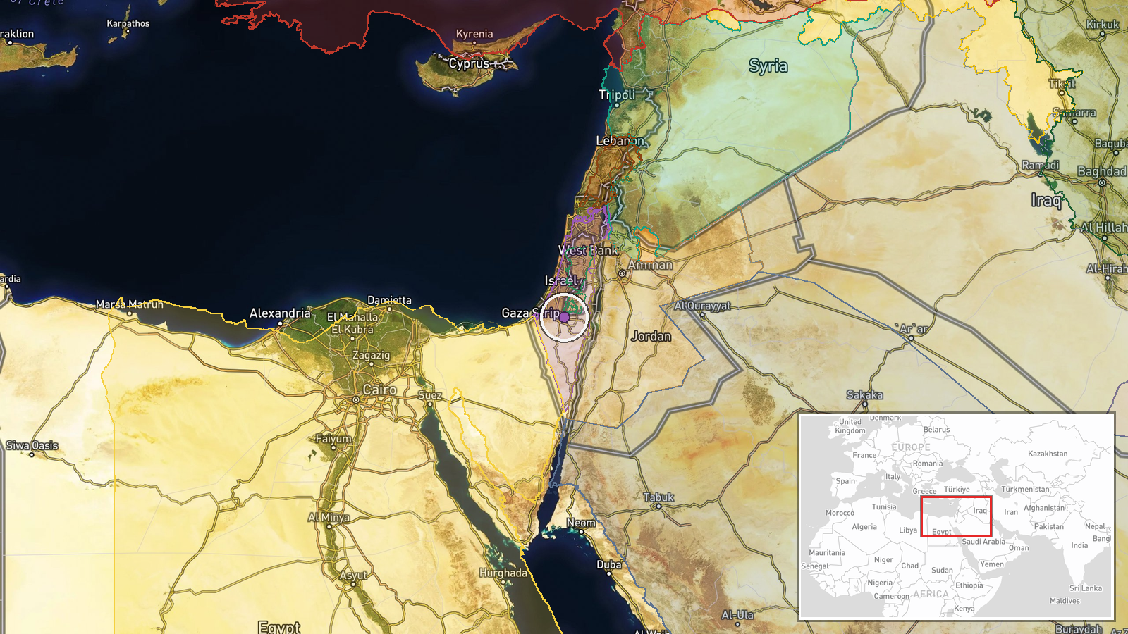 Israel (location not reported) — Deployment location map