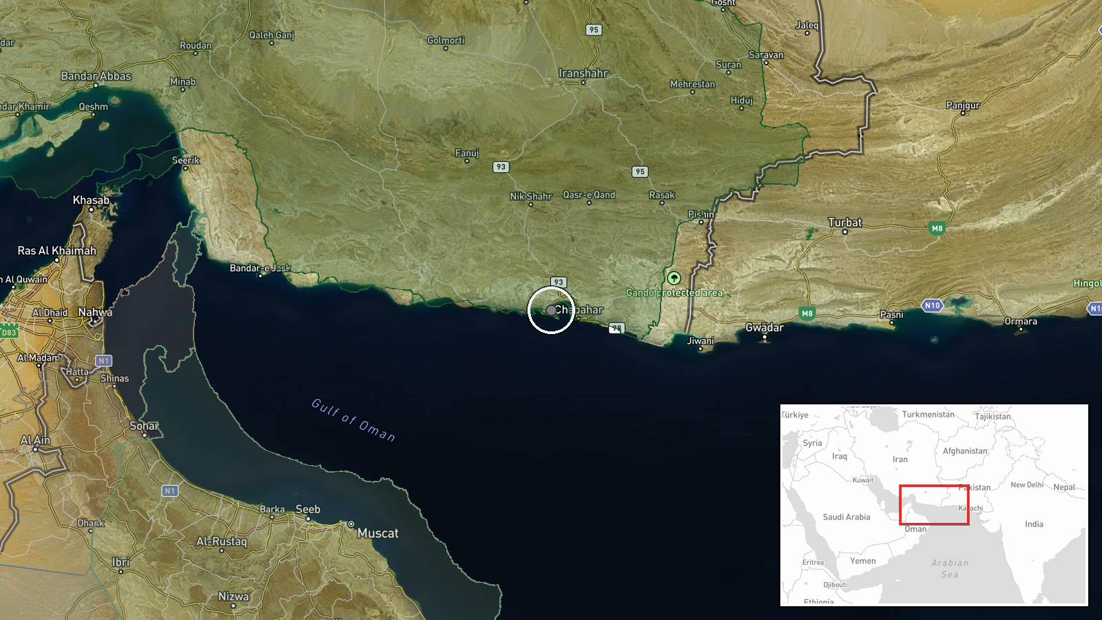 Konarak, Sistan and Baluchistan Province, Iran — Report location map