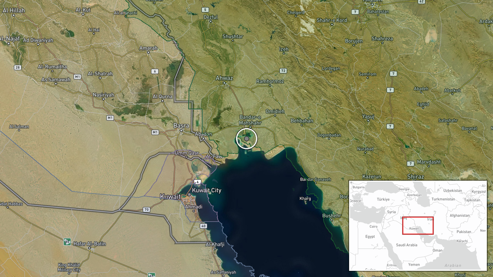 Imam Khomeini Port, Bandar Imam Khomeini, Khuzestan, Iran — Cargo Ship location map