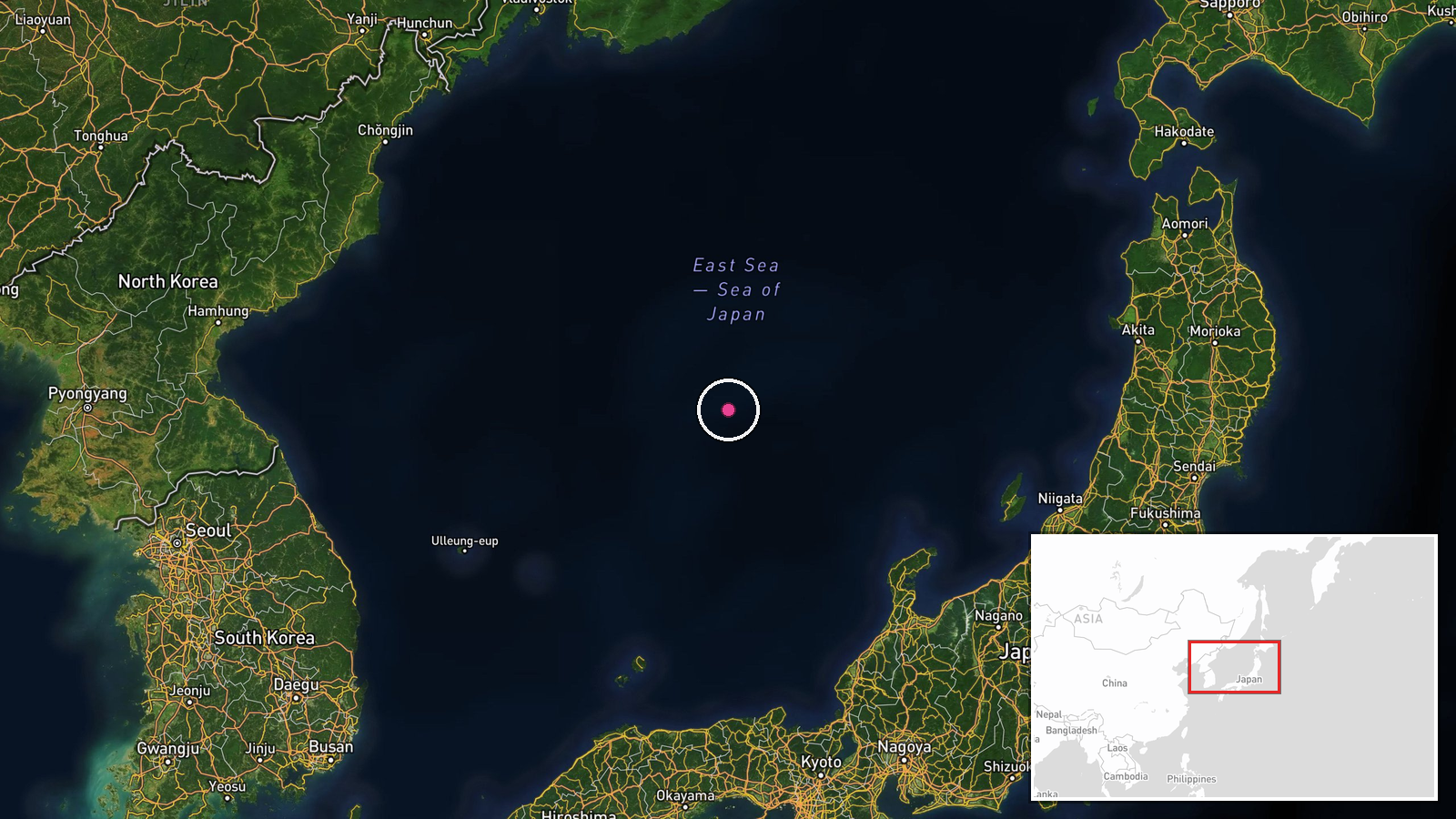 Sea of Japan — Combat Aircraft location map