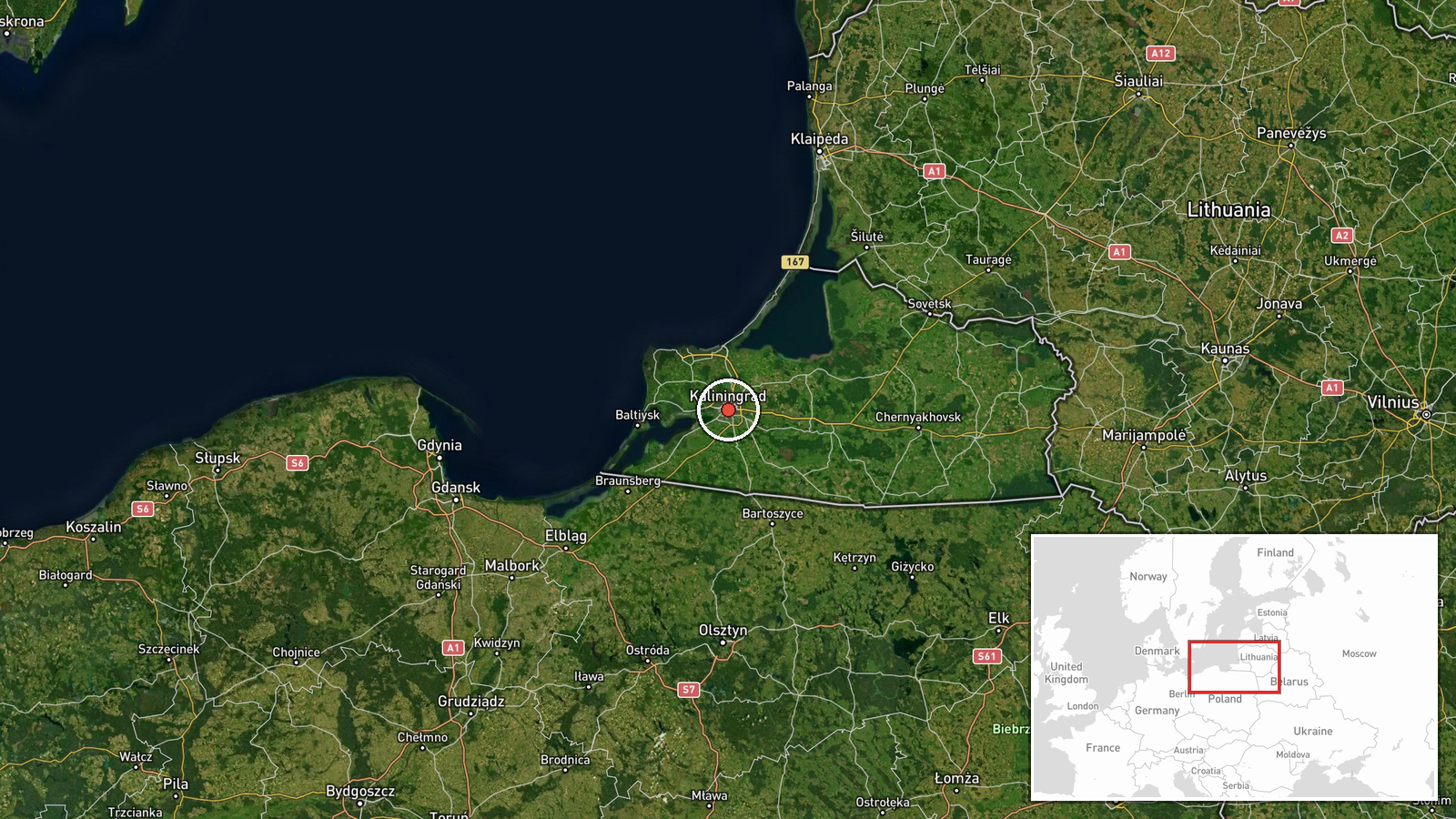 Kaliningrad, Kaliningrad Oblast, Russia — Deployment location map