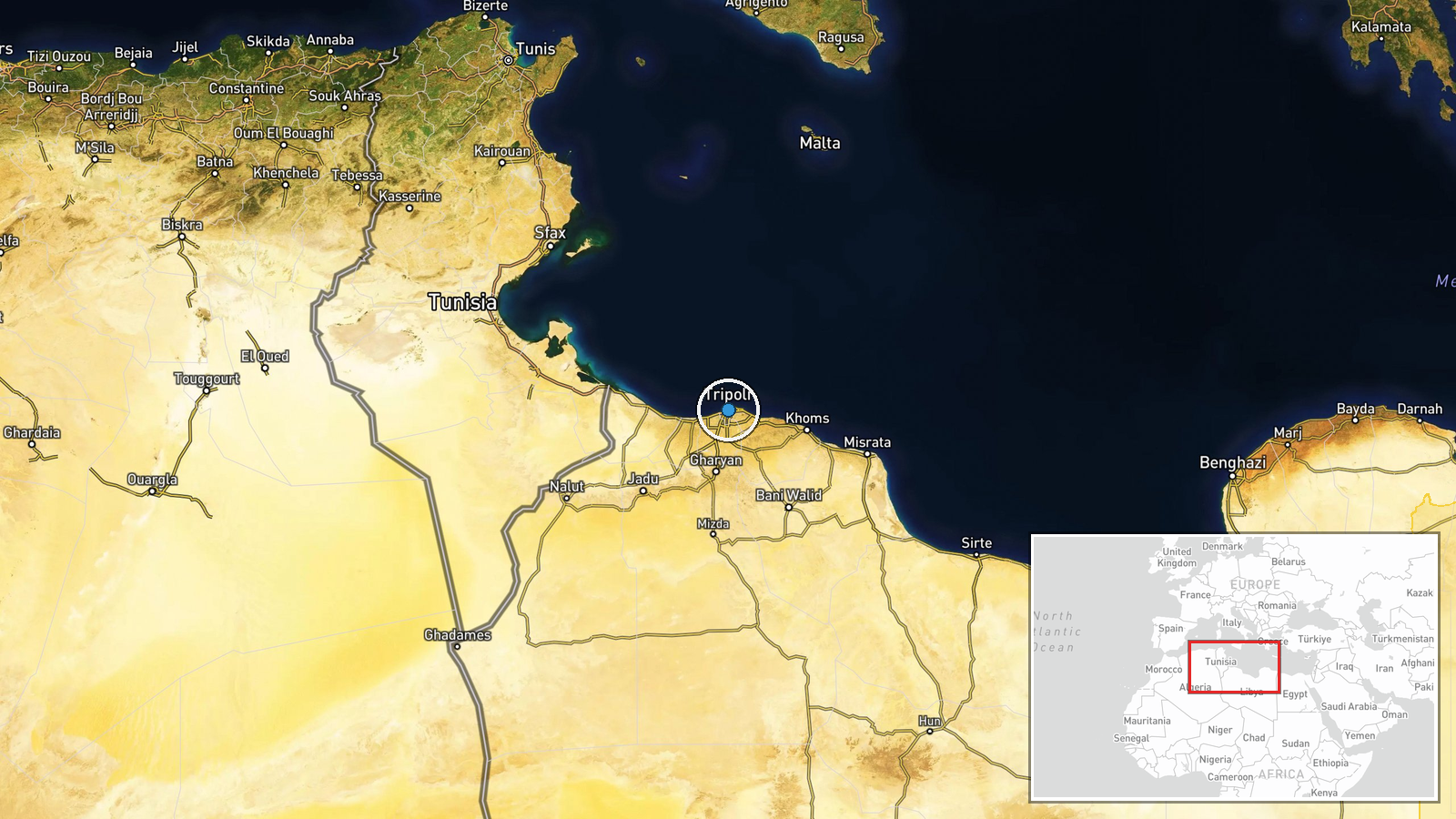 Tripoli, Libya — Report location map