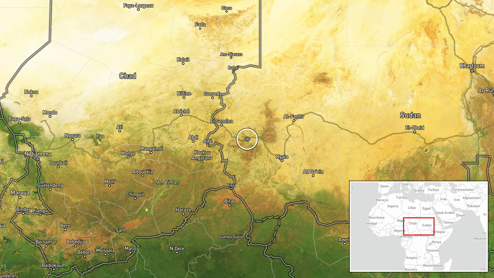Central Darfur State, Sudan — Report location map