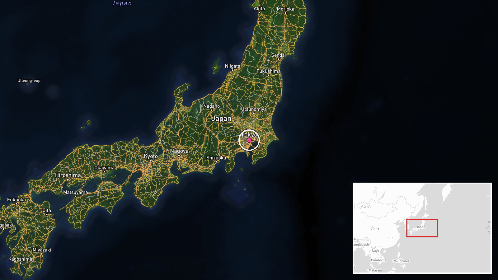 Japan (location not reported) — Military Exercise location map