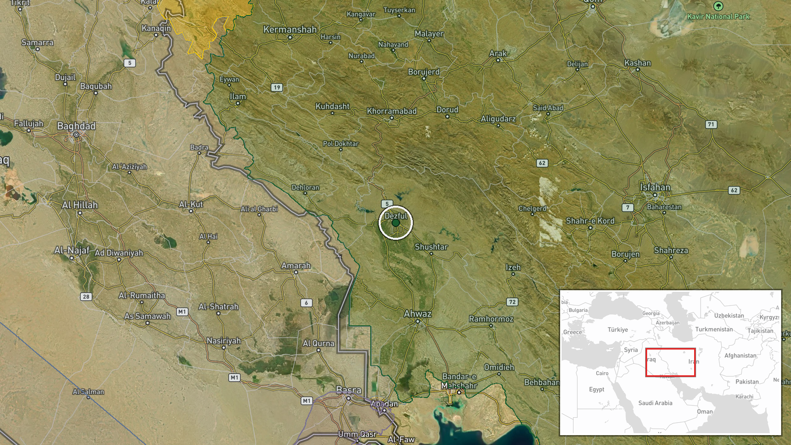 Dezful, Khuzestan, Iran — Combat Aircraft location map