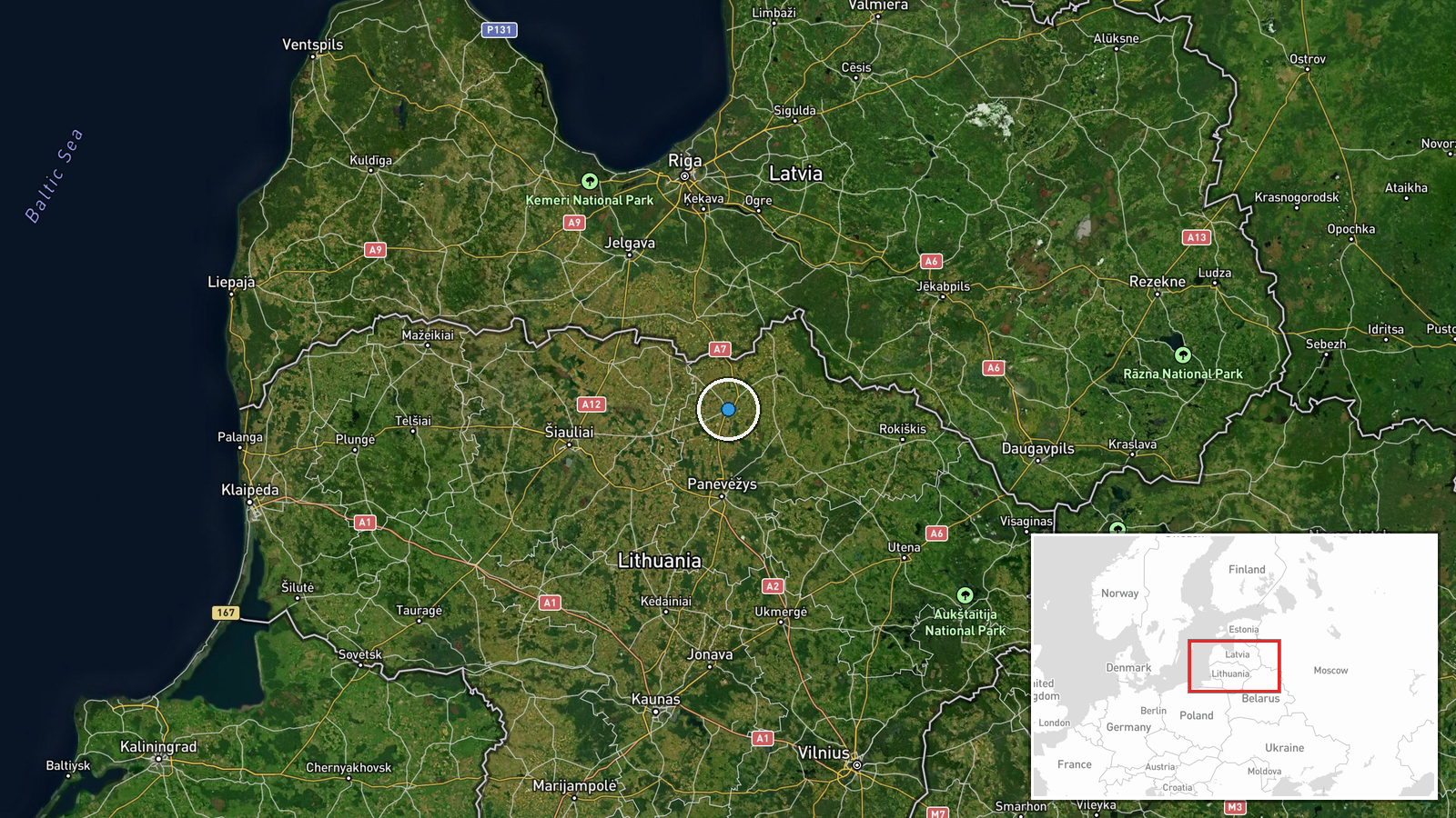 Pasvalys, Panevėžys County, Lithuania — Drone Shootdown location map