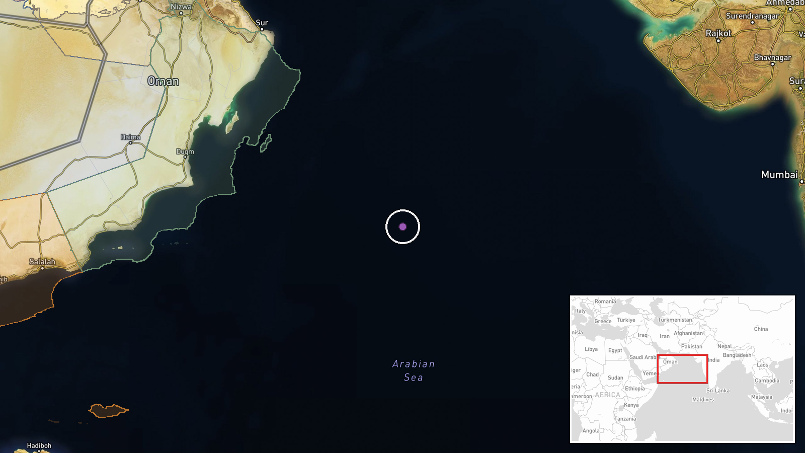 Arabian Sea — Aircraft Carrier location map