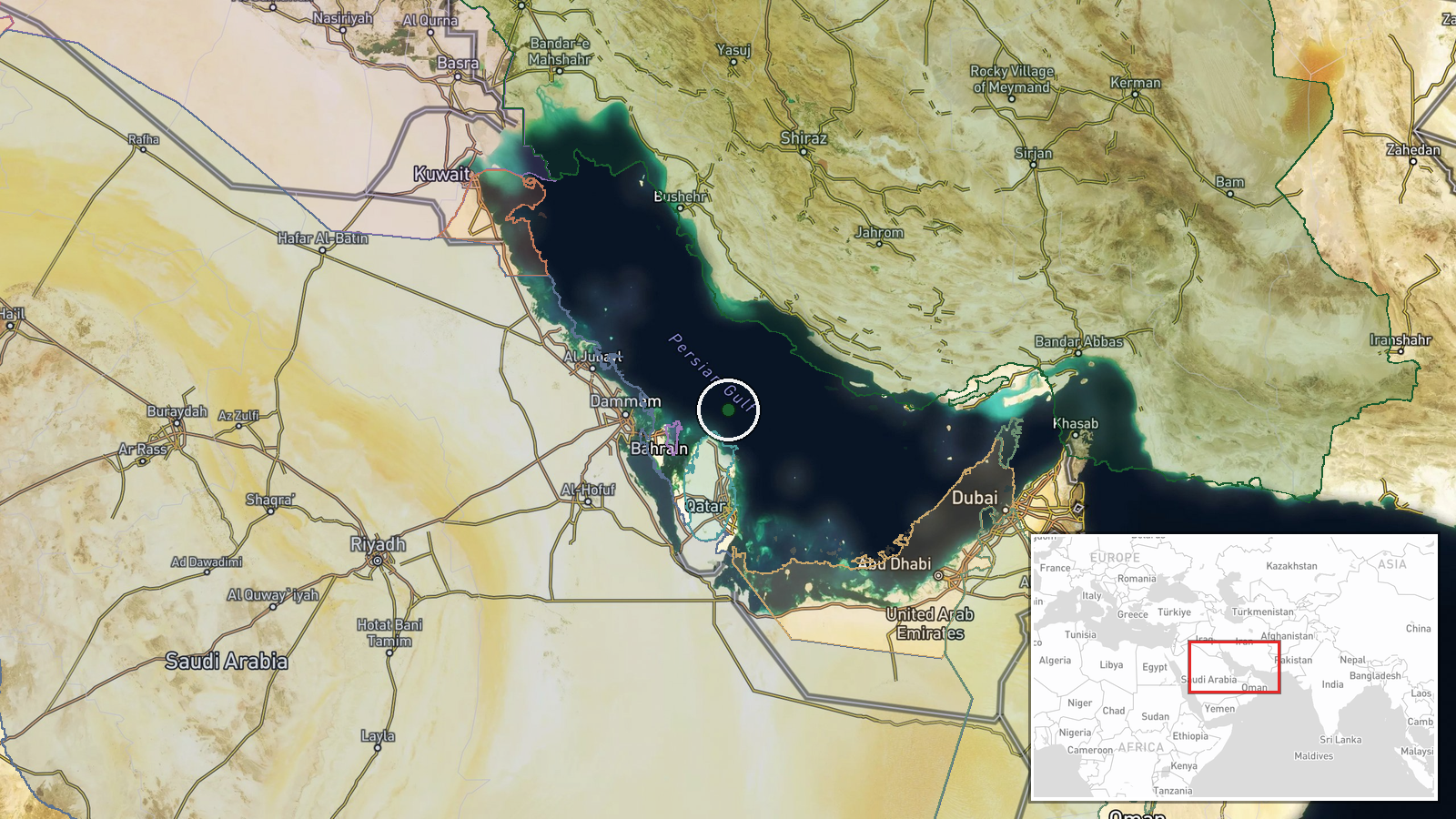 Persian Gulf — Combat location map
