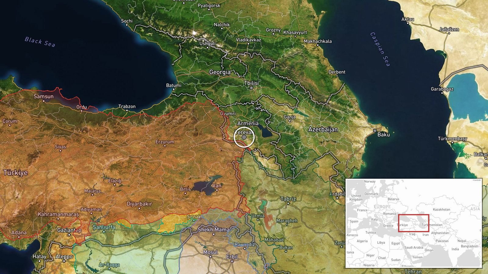 Armenia (location not reported) — Deployment location map