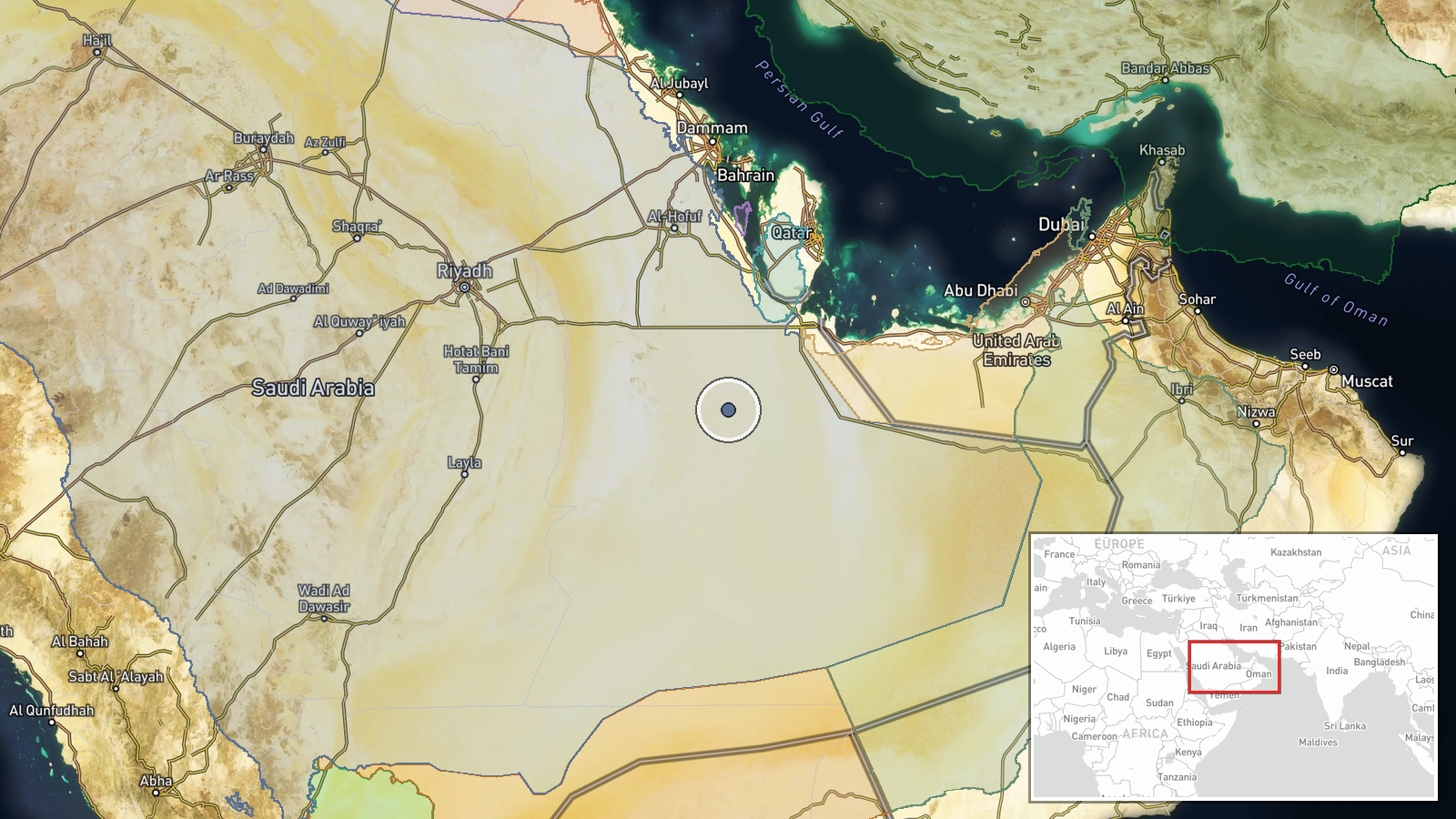 Eastern Province, Saudi Arabia — Air Defense location map