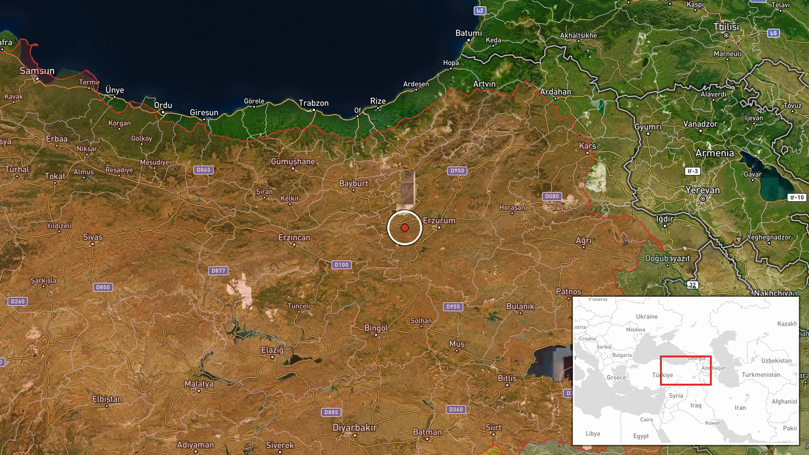 Turkey (location not reported) — Deployment location map