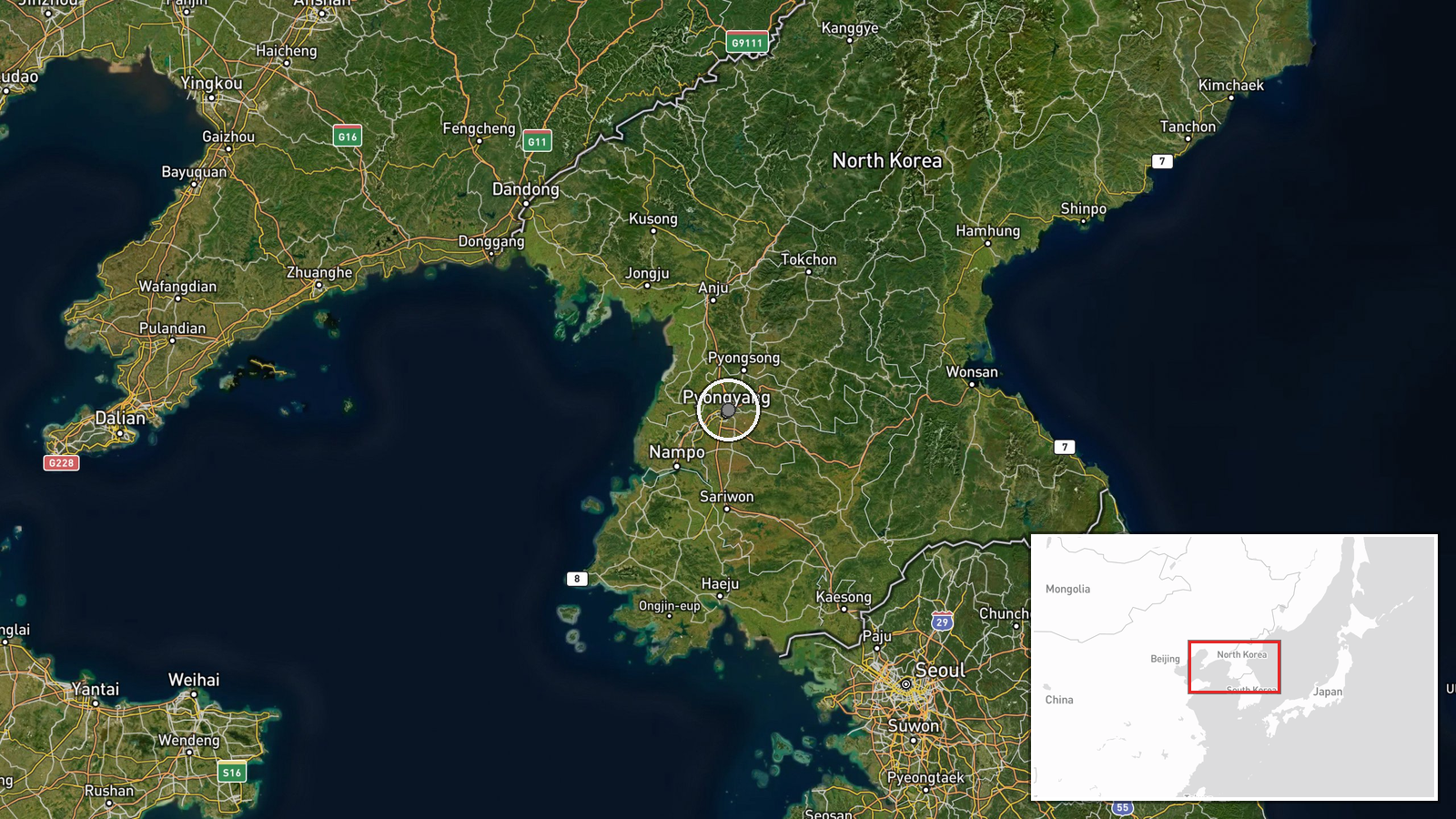 Pyongyang, North Korea — Report location map