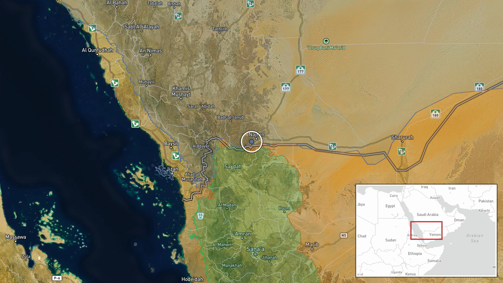 Najran, Saudi Arabia — Siren location map
