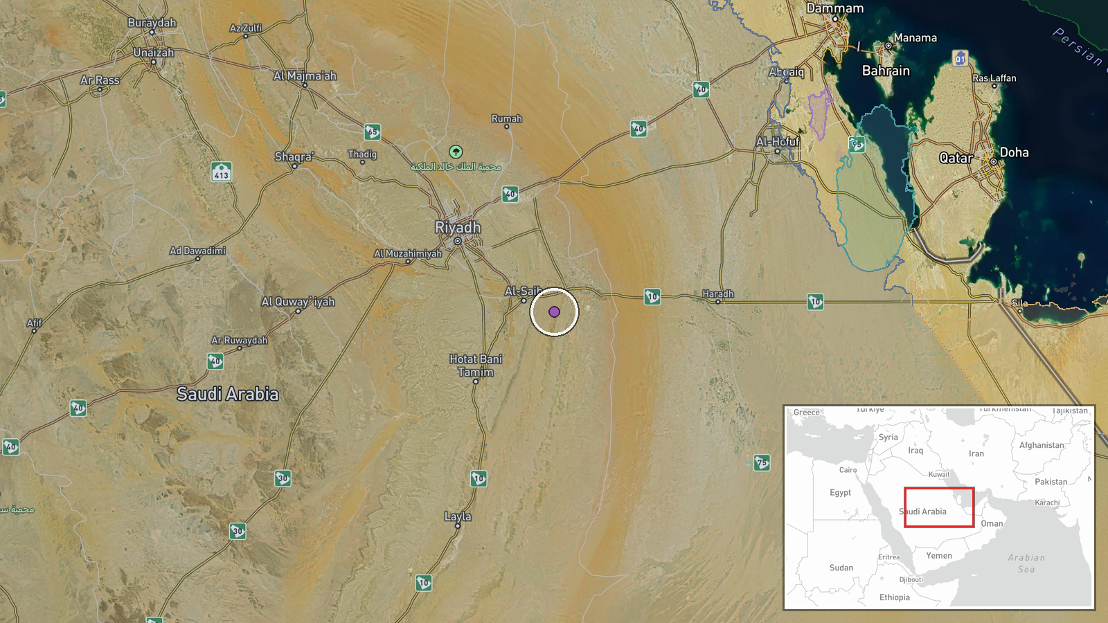 Prince Sultan Air Base, Al Kharj, Saudi Arabia — Deployment location map