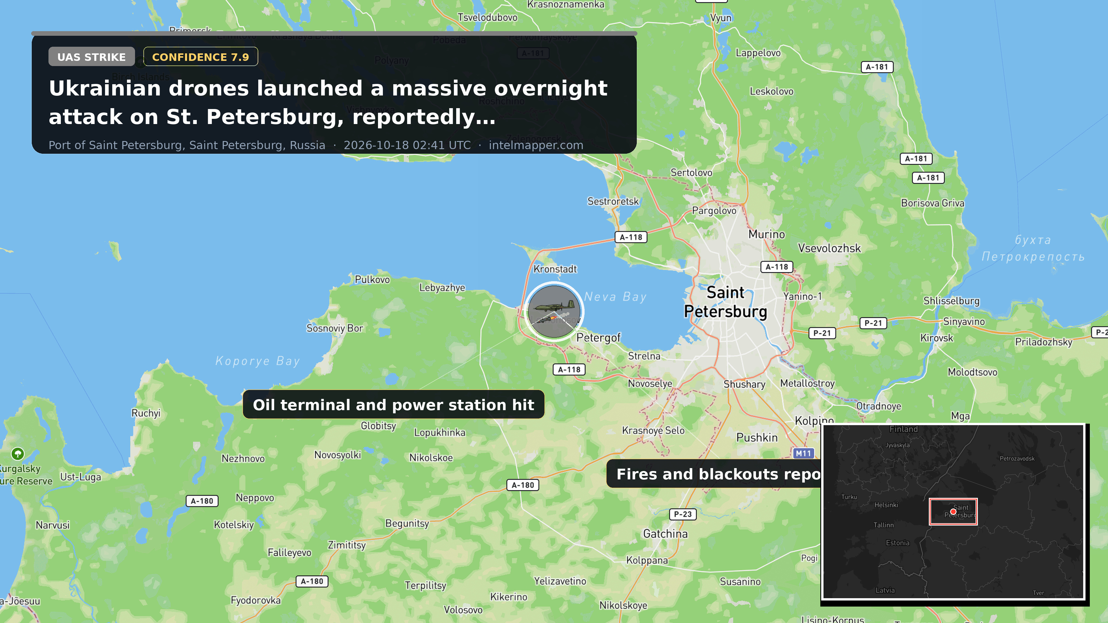 Port of Saint Petersburg, Saint Petersburg, Russia — annotated map