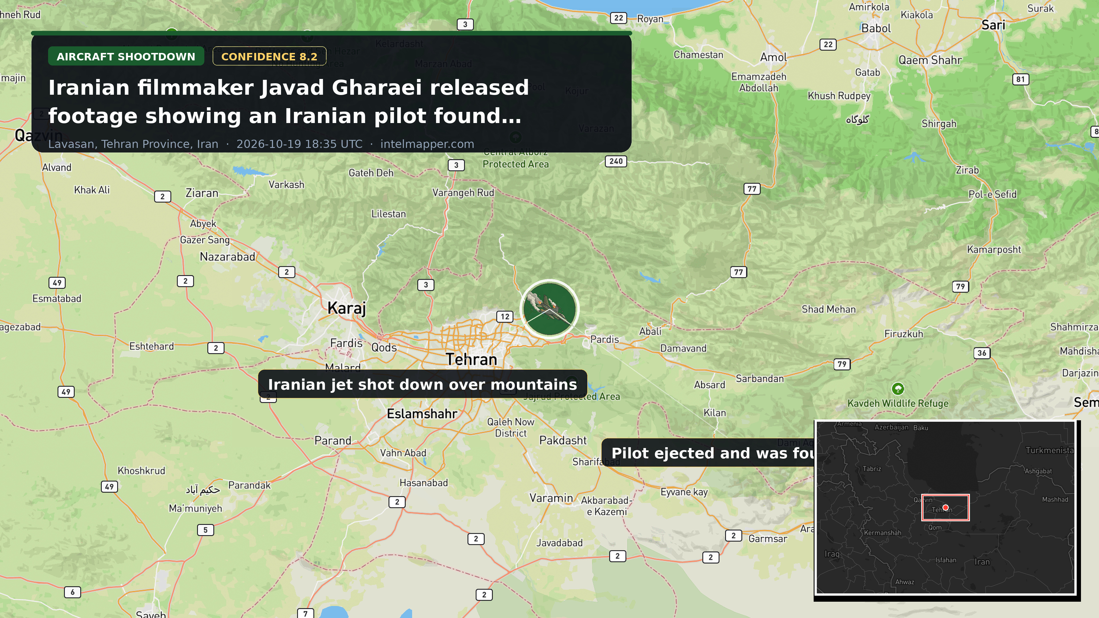 Lavasan, Tehran Province, Iran — annotated map
