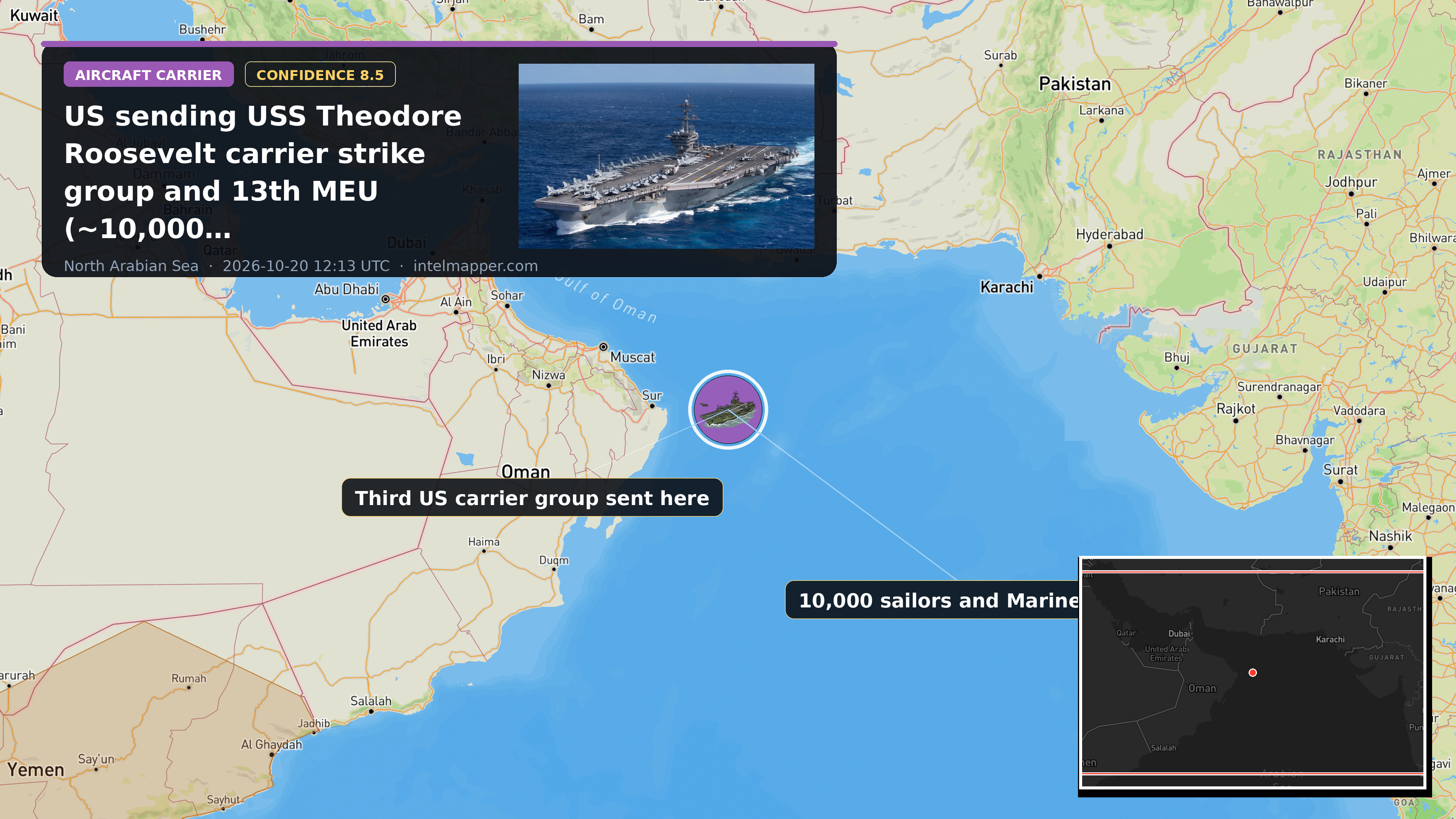 North Arabian Sea — annotated map
