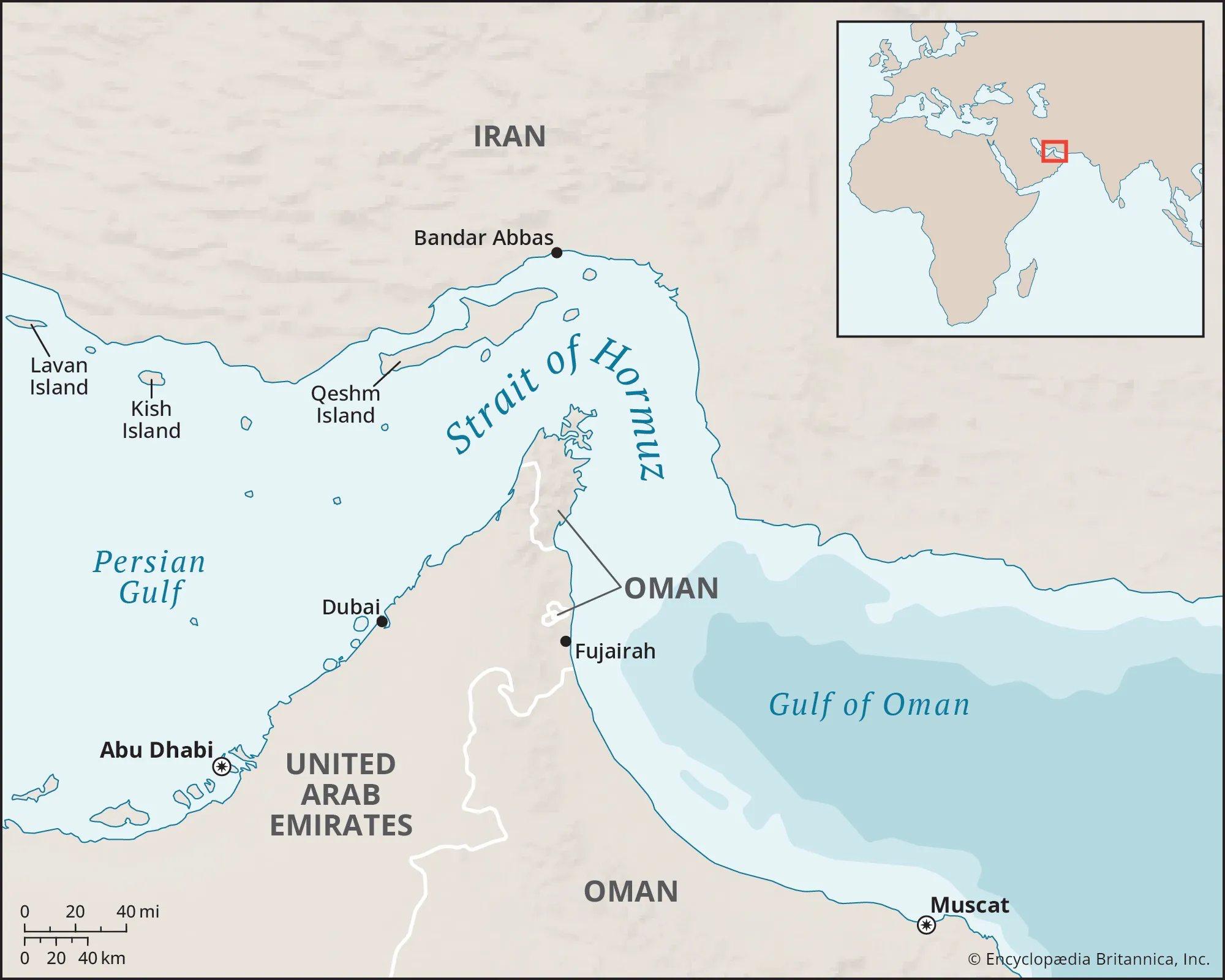 Strait of Hormuz, Persian Gulf — Diplomacy location map